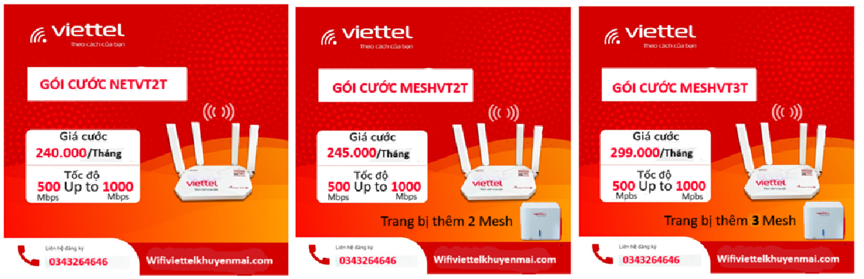 lắp wifi Viettel tại Urban Green gói cước cơ bản