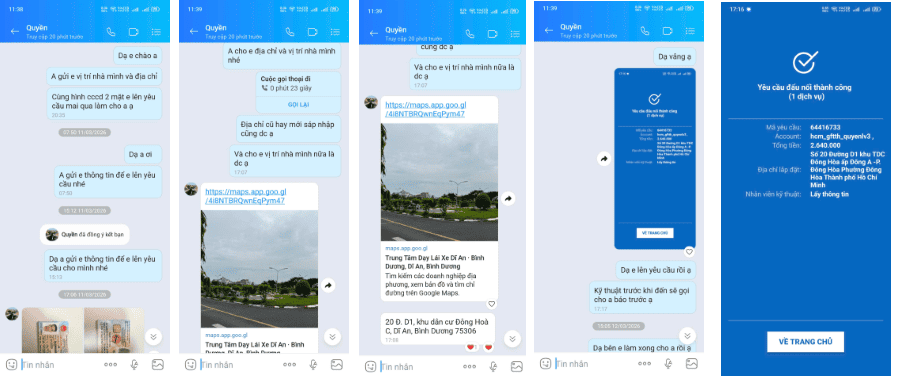 cung cấp địa chỉ và vị trí lắp đặt wifi viettel và sau khi đấu nối thành công dịch vụ
